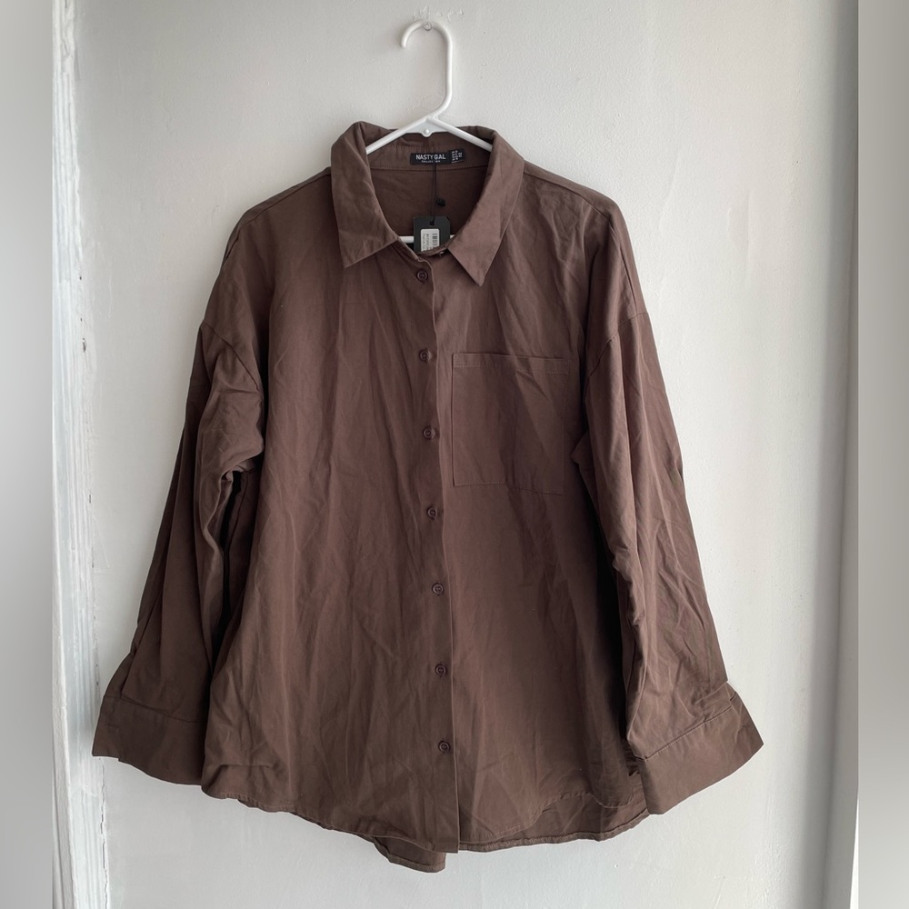 Nasty Gal Brown Button Up